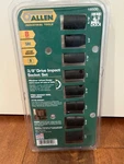 Allen Tools 19500 Sae Impact Socket Set 8PCS W Rail 3/8 Drive 6PT Made In Usa. Fixed Price $44.95.