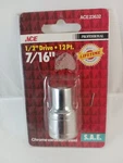 Ace 23632, 7/16" Socket, 1/2" Drive, 12 Point, S.a.e. Chrome Vanadium Steel New. Fixed Price $8.00.