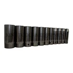 New King 1/2" Drive Deep Impact Socket Set Sae 12PC Made Taiwan. Fixed Price $28.95.