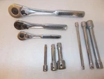 Craftsman Usa 1/4", 3/8", & 1/2" Dr. Pc. Ratchet Set Plus 3" 6" Exts (A-1). Fixed Price $64.95.