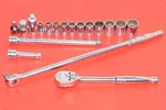 Snap-on 1/2 Drive 18PC Sae Shallow General Service Ratchet Socket Universal Set. Fixed Price $318.95.